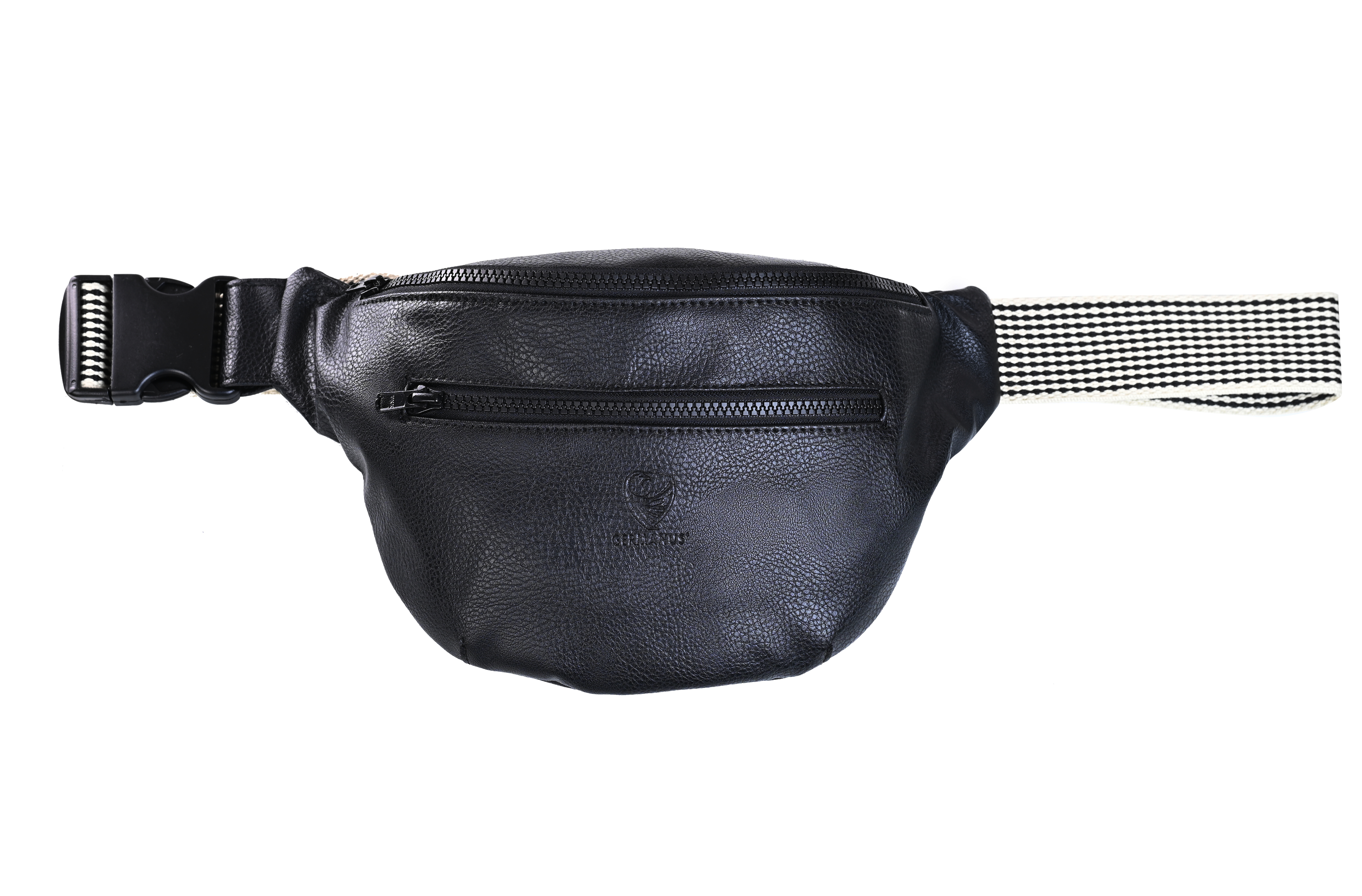 GERMANUS Gürteltasche Fred Crossbody Bag, Bum Bag, Bauchtasche, Umhängetasche, Tasche Kunstleder Schwarz